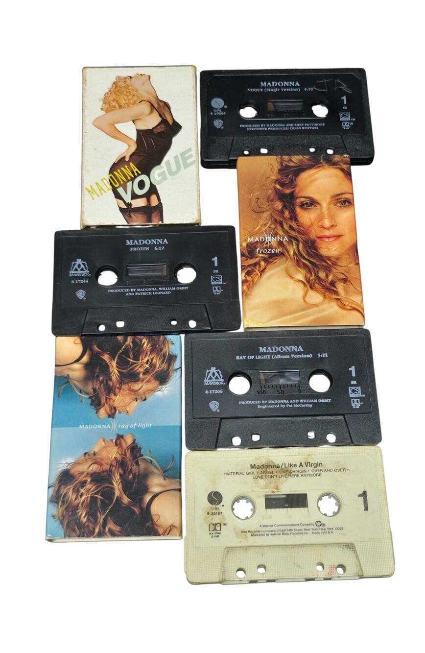 Madonna 80 & 90's Cassette Tape Bundle Vouge Frozen Ray of Light Virgin